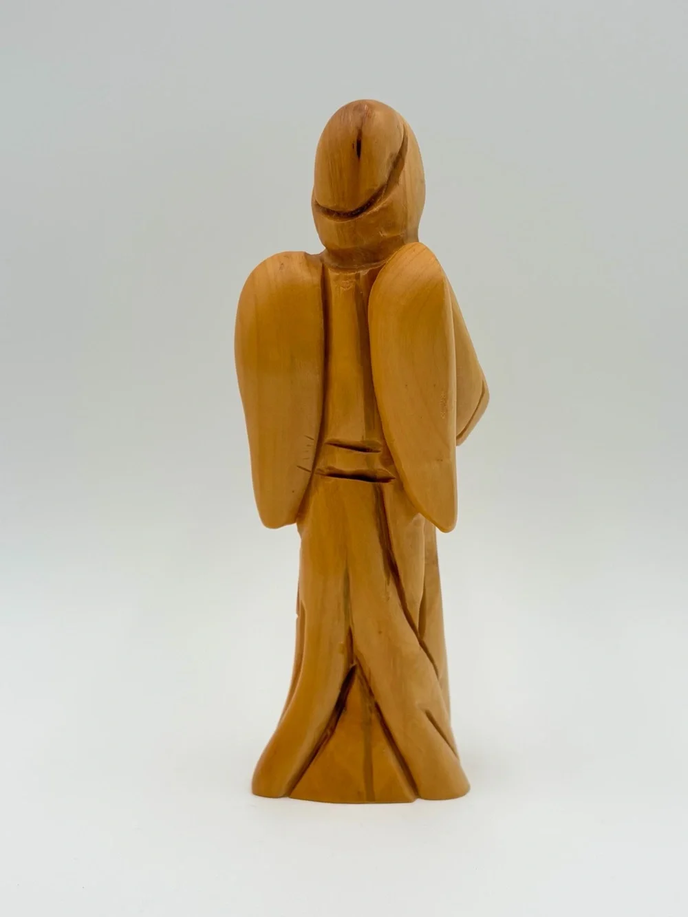 Hand Carved Wood Wooden Praying Angel Figurine Christmas 7 in